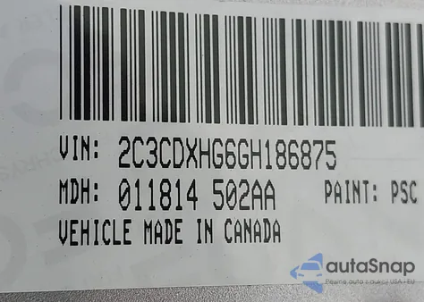 2016 Dodge Charger Sxt из США, поврежденный, VIN 2C3CDXHG6GH186875